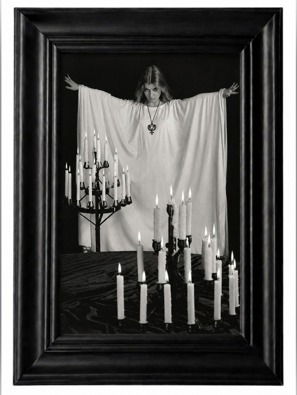 Vintage Witchcraft High Priestess Retro Wiccan Pagan Tarot Cards Framed Print